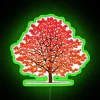 RGB Neon Sign Featuring a Minimalist Maple Tree Silhouette Design