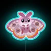 Add elegant ambiance with vibrant marbled moth neon light art.
