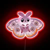 Glowing marbled Emperor Moth insect silhouette in vibrant RGB colors
