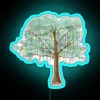 Vibrant Mardi Gras Tree Neon Sign with Watercolor Inspired Artwork