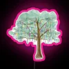 Whimsical colorful Mardi Gras themed tree neon art display lighting