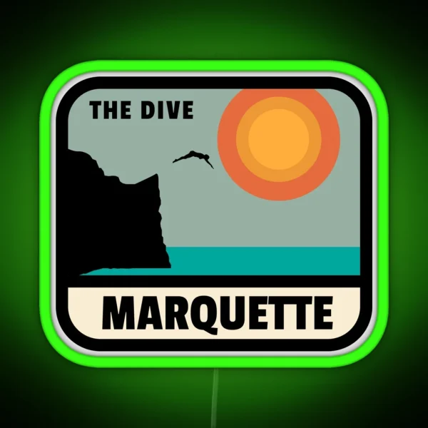 Marquette Black Rocks The Dive RGB Neon Sign