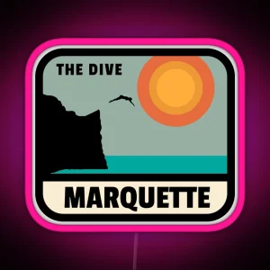 Marquette Black Rocks The Dive RGB Neon Sign