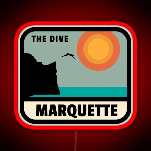 Marquette Black Rocks The Dive RGB Neon Sign