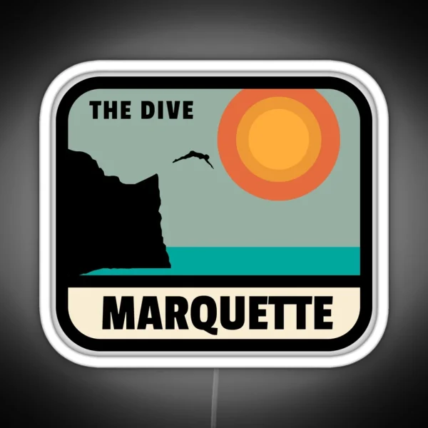 Marquette Black Rocks The Dive RGB Neon Sign