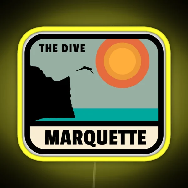 Marquette Black Rocks The Dive RGB Neon Sign