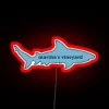 Vibrant Martha's Vineyard Shark Neon Sign with Rainbow Color Accents