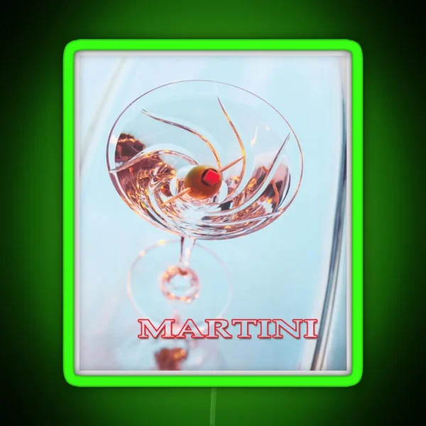 Martini With Olive RGB Neon Sign
