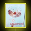 Vintage inspired martini with olive green glow effect neon sign