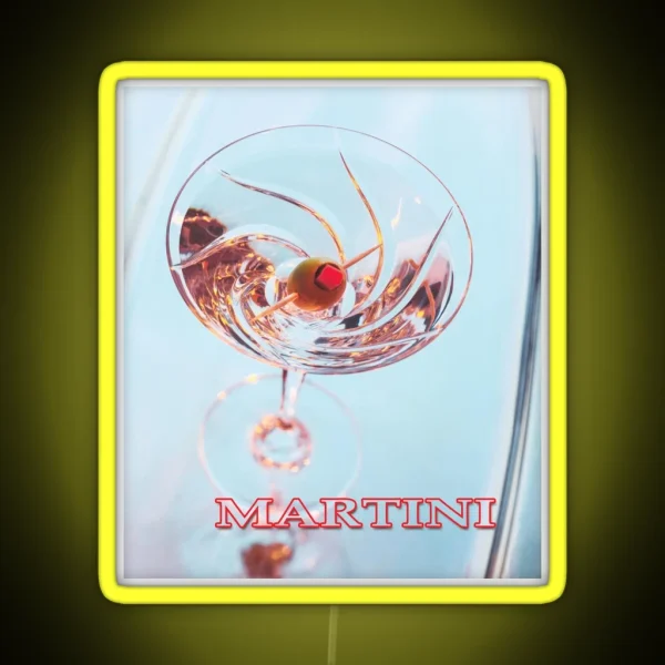 Martini With Olive RGB Neon Sign
