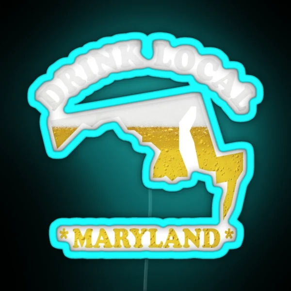 MARYLAND Beer Map Led Drink Local Brewmaster RGB Neon Sign