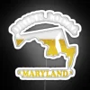 Neon beer lover's map of Maryland breweries led gift idea