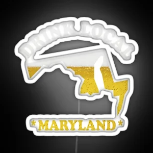 MARYLAND Beer Map Led Drink Local Brewmaster Gift RGB Neon Sign