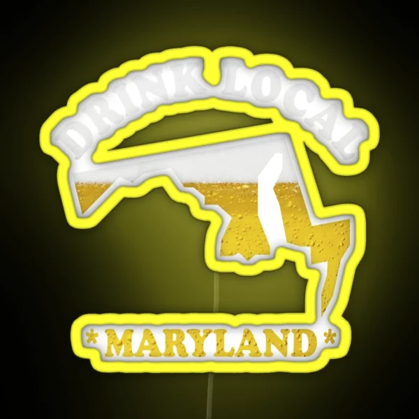 MARYLAND Beer Map Led Drink Local Brewmaster RGB Neon Sign