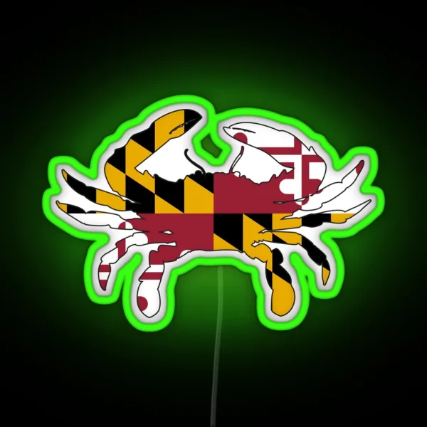Maryland Flag Crab RGB Neon Sign