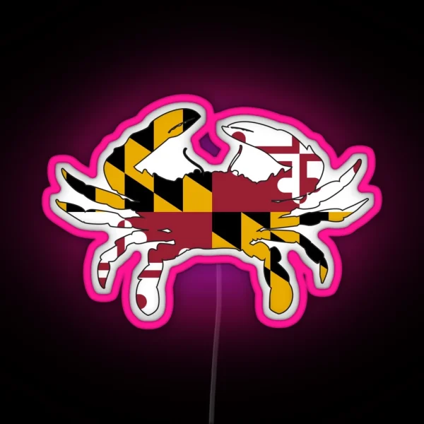 Maryland Flag Crab RGB Neon Sign