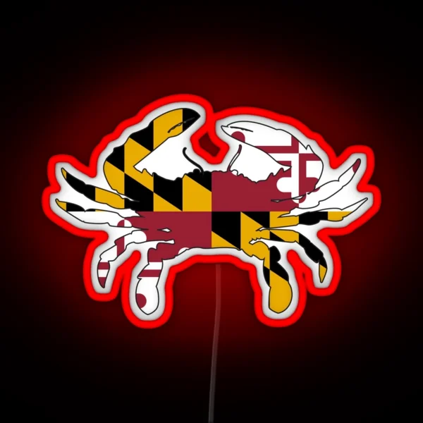 Maryland Flag Crab RGB Neon Sign
