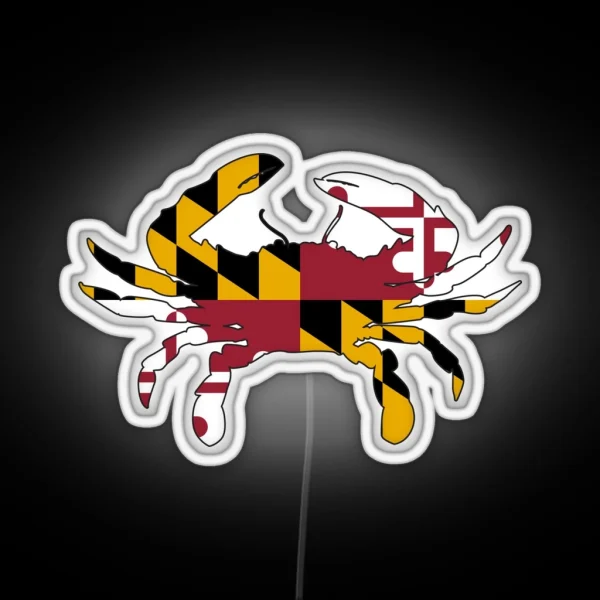 Maryland Flag Crab RGB Neon Sign