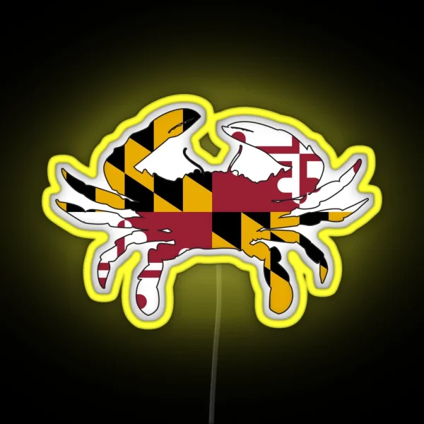 Maryland Flag Crab RGB Neon Sign