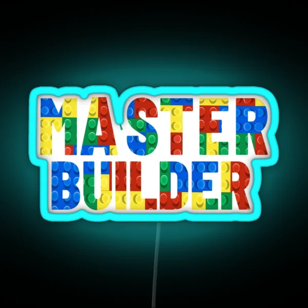 Master Builder Creator Best Gift Idea For Adults And Toddler Toys For Boys And Kids Children RGB Neon Sign