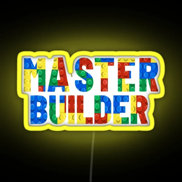 Master Builder Creator Best Gift Idea For Adults And Toddler Toys For Boys And Kids Children RGB Neon Sign