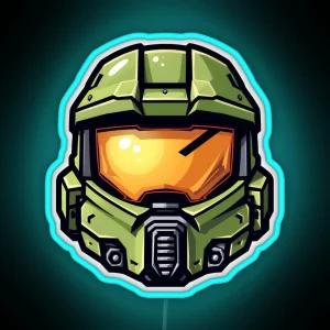 Master Chief Helmet Gamer RGB Neon Sign