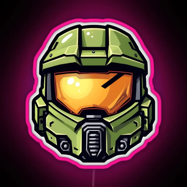 Master Chief Helmet Gamer RGB Neon Sign