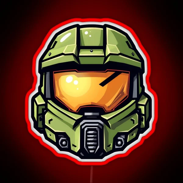 Master Chief Helmet Gamer RGB Neon Sign