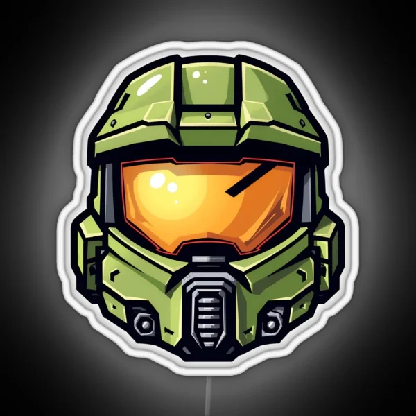 Master Chief Helmet Gamer RGB Neon Sign