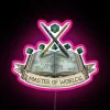 Vibrant RGB LED Art Display Master of Worlds Neon Sign