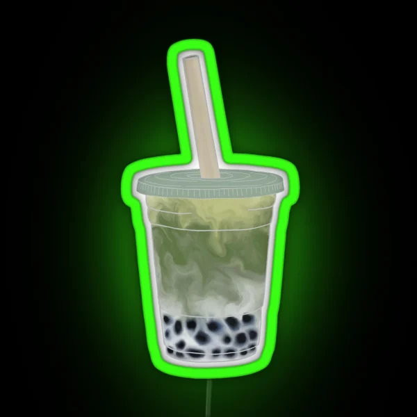 Matcha Boba Bubble Tea RGB Neon Sign