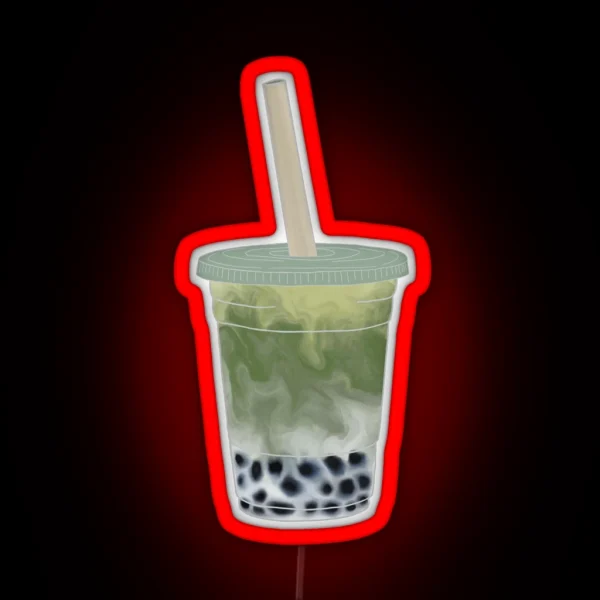 Matcha Boba Bubble Tea RGB Neon Sign
