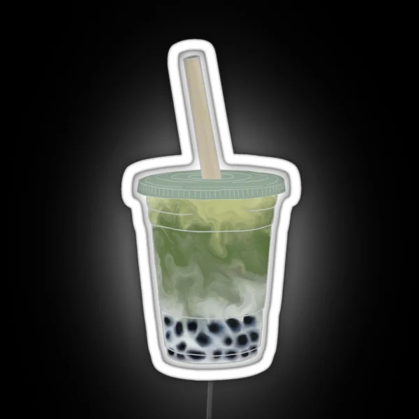 Matcha Boba Bubble Tea RGB Neon Sign