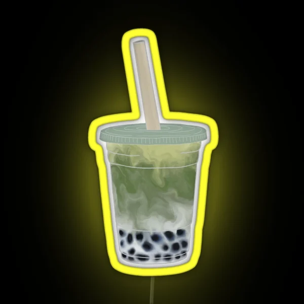 Matcha Boba Bubble Tea RGB Neon Sign