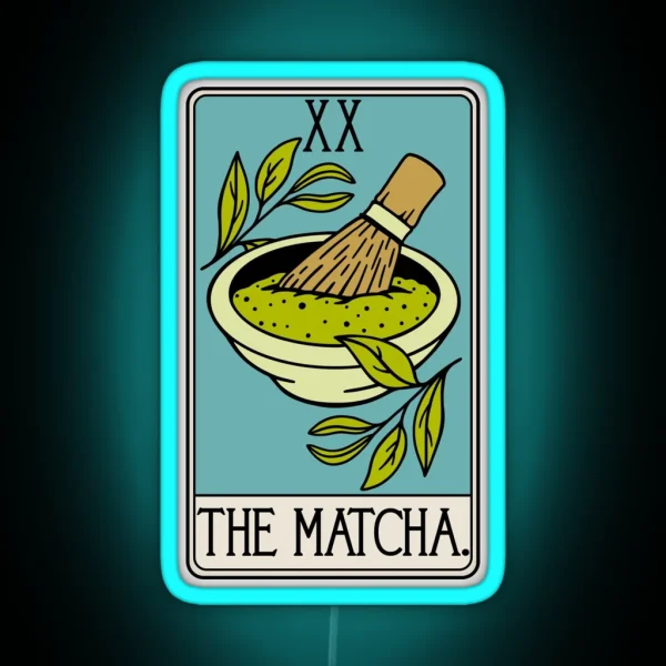 Matcha Tarot Card Green Tea Drink RGB Neon Sign
