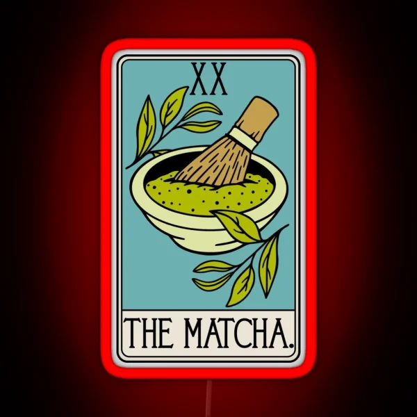 Matcha Tarot Card Green Tea Drink RGB Neon Sign