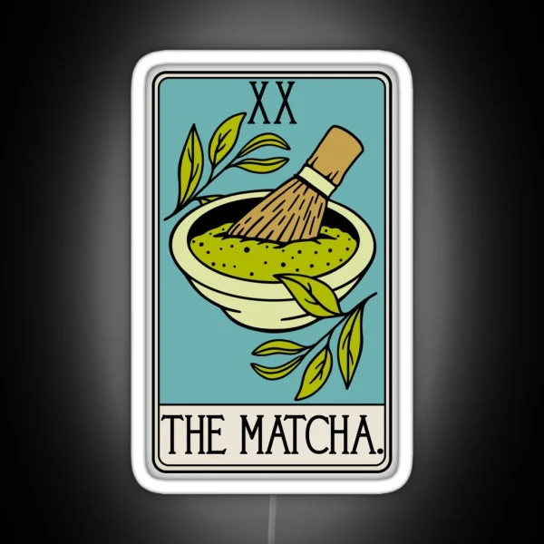 Matcha Tarot Card Green Tea Drink RGB Neon Sign