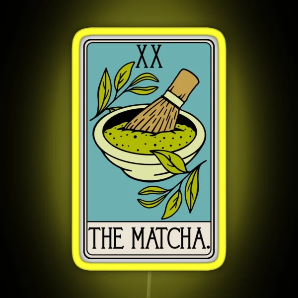 Matcha Tarot Card Green Tea Drink RGB Neon Sign