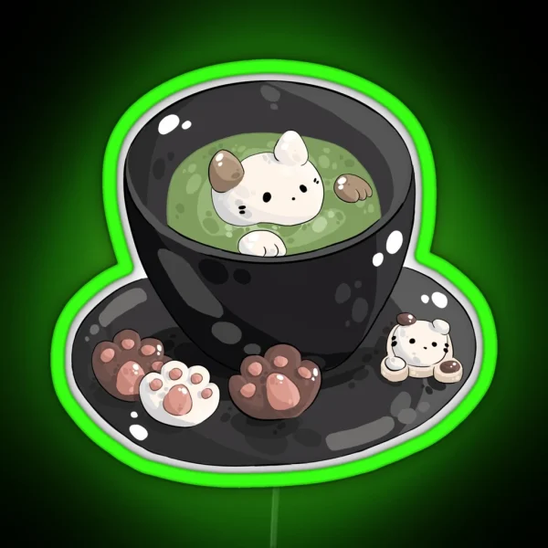 Matcha Tea Cat RGB Neon Sign