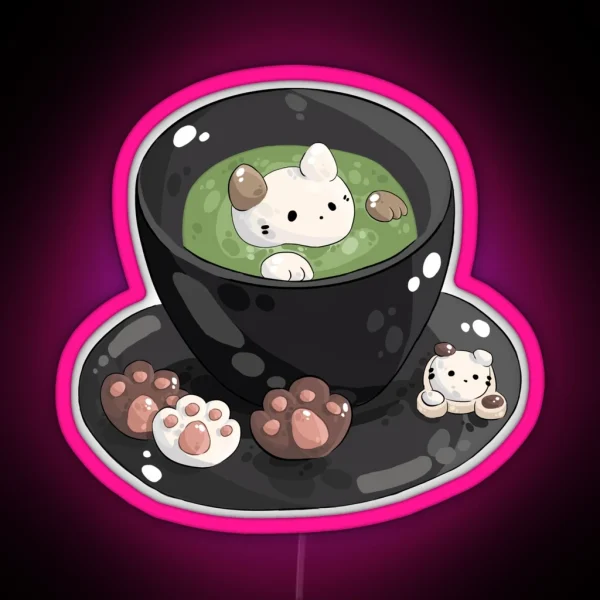 Matcha Tea Cat RGB Neon Sign