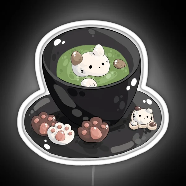 Matcha Tea Cat RGB Neon Sign