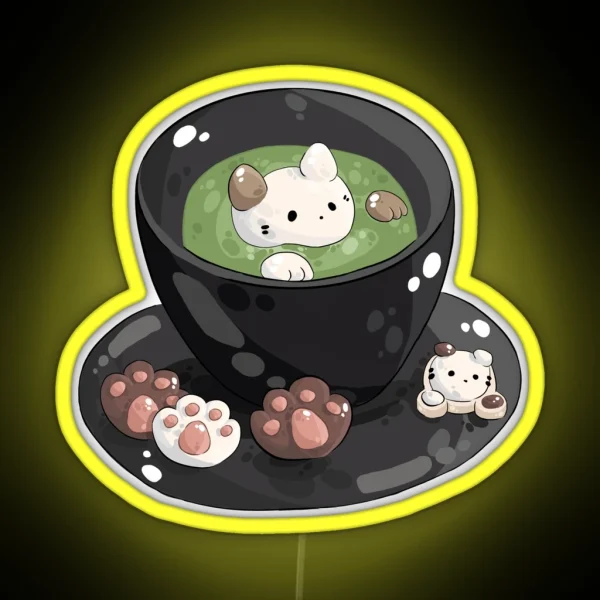 Matcha Tea Cat RGB Neon Sign