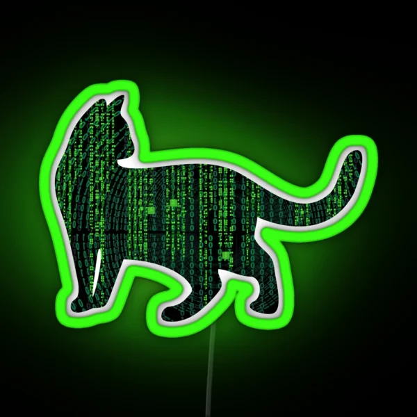 Matrix Cat Qvkex RGB Neon Sign