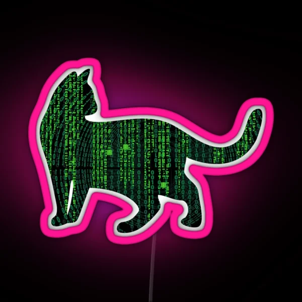 Matrix Cat Qvkex RGB Neon Sign