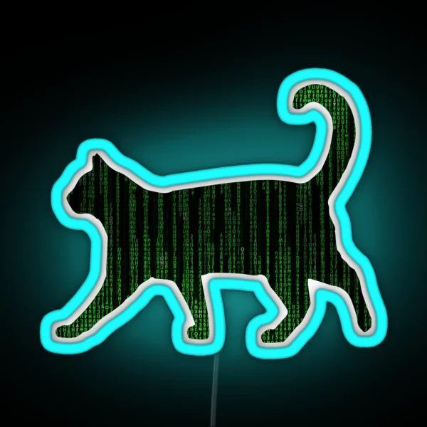Matrix Cat RGB Neon Sign