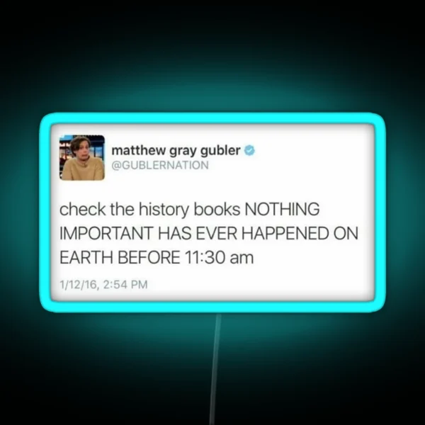 Matthew Gray Gubler Tweet RGB Neon Sign
