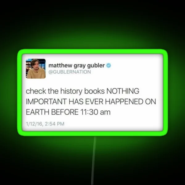 Matthew Gray Gubler Tweet RGB Neon Sign