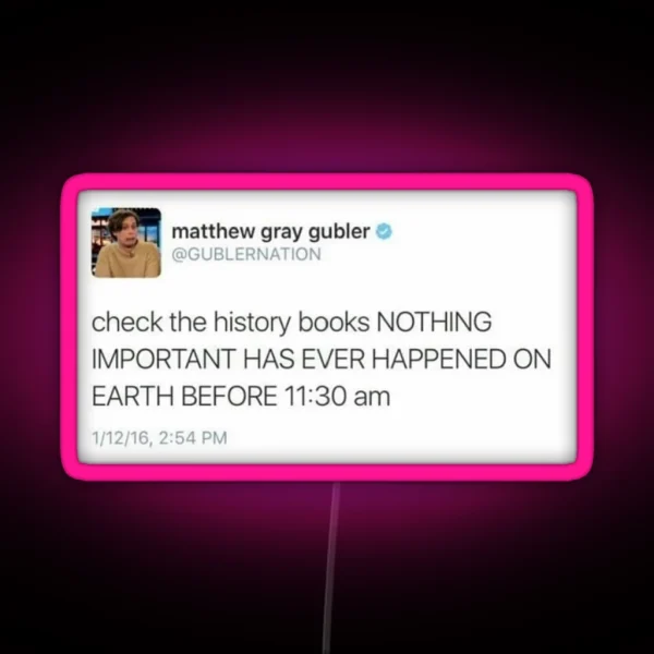 Matthew Gray Gubler Tweet RGB Neon Sign