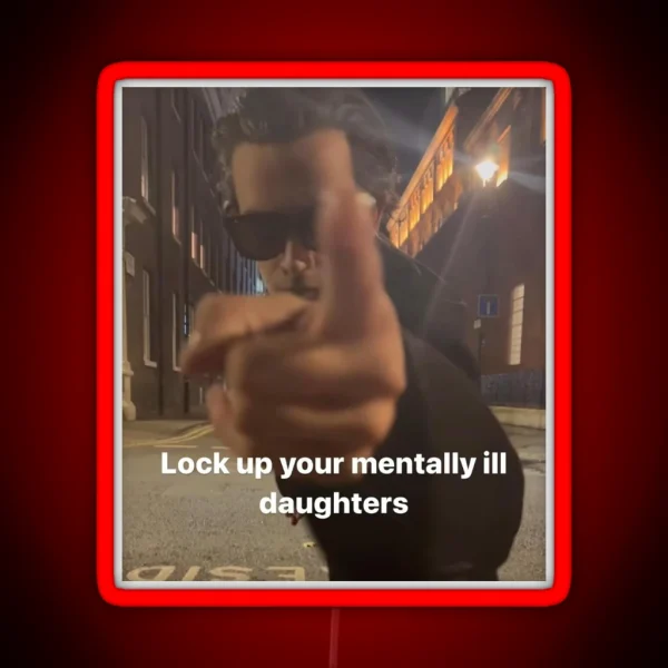 Matty Healy Instagram Story Mentally Ill Daughters RGB Neon Sign
