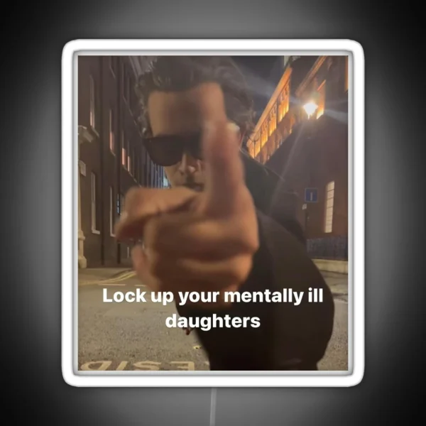 Matty Healy Instagram Story Mentally Ill Daughters RGB Neon Sign
